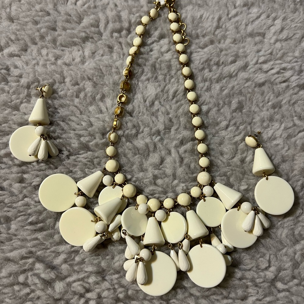 White J. Crew Statement and Earrings